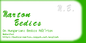 marton bedics business card